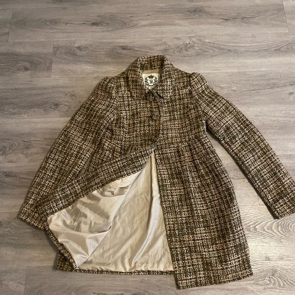Y2k BB Dakota Brown Tweed Coat - Picture 2 of 4